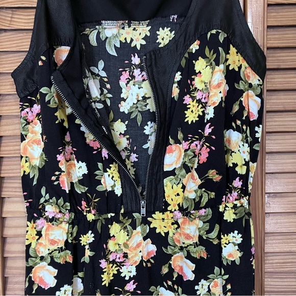 Xhilaration Floral Print Black&Yellow Boho Mini Sun Dress Women’s Small - Picture 6 of 10